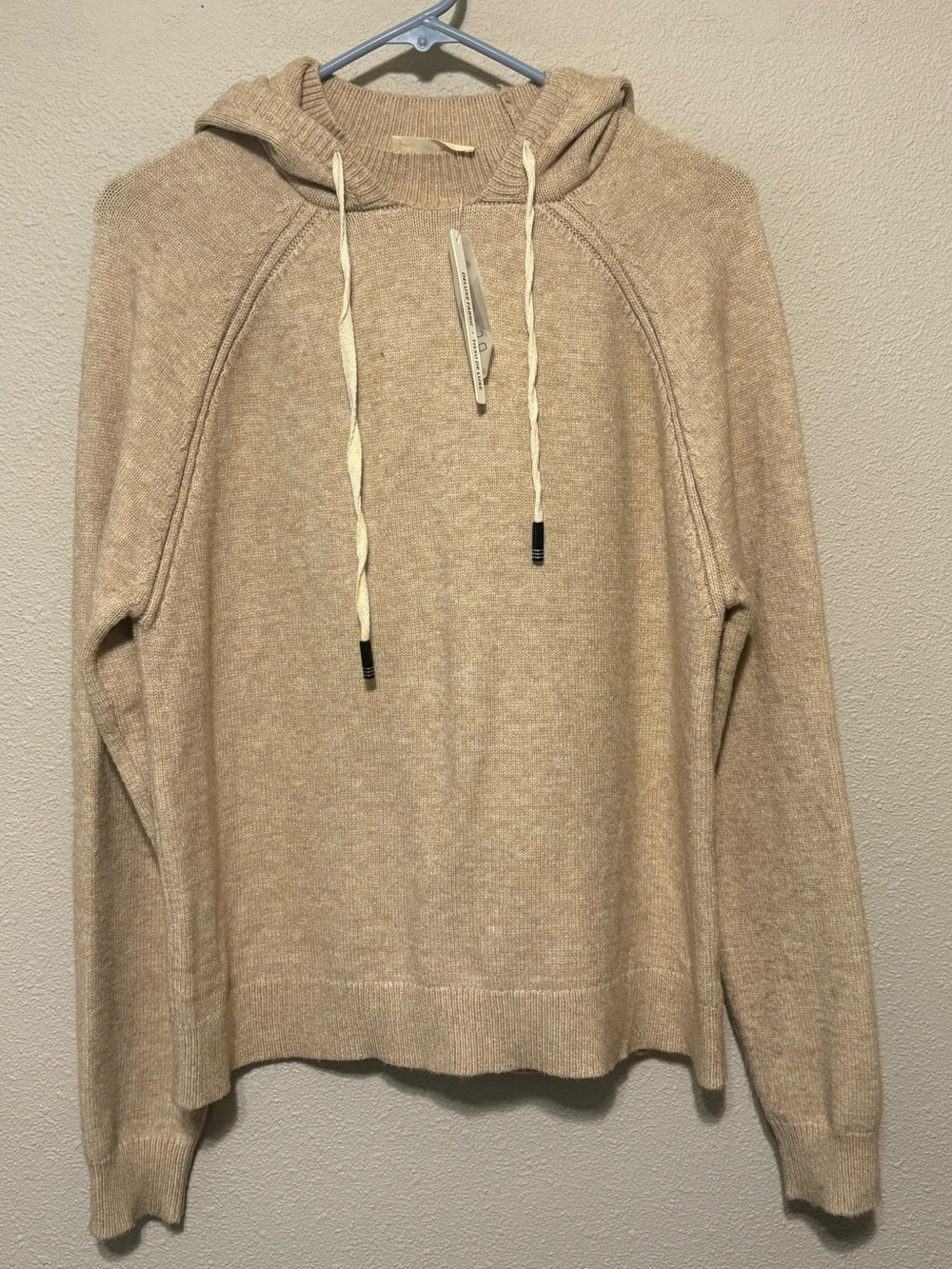 Retrod Hooded Knit Sweater Pullover - Beige